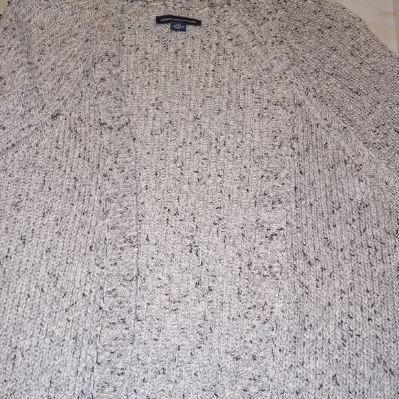 American Eagle Gray Speckled Pattern Open Cardigan Sweater Large - Picture 5 of 10